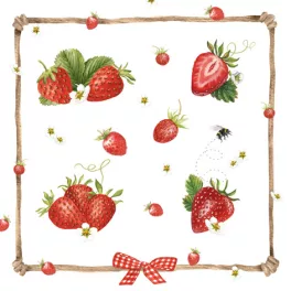   Ti-Flair Szalvéta 33x33 cm 3 Rétegű 20 Lap/Csomag Strawberry & Bumblebee