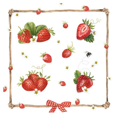 Ti-Flair Szalvéta 33x33 cm 3 Rétegű 20 Lap/Csomag Strawberry & Bumblebee