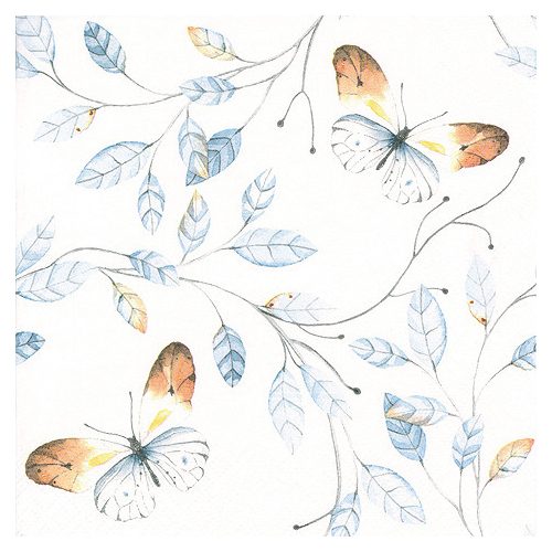 Ti-Flair Szalvéta 33x33 cm 3 Rétegű 20 Lap/Csomag Orange Tip Butterfly Aqua