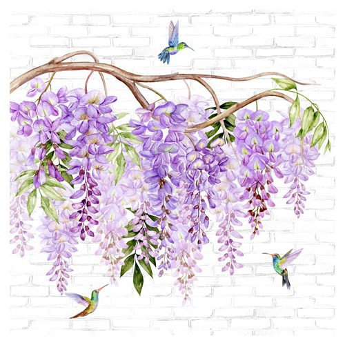 Ti-Flair Szalvéta 33x33 cm 3 Rétegű 20 Lap/Csomag Wisteria & Hummingbirds