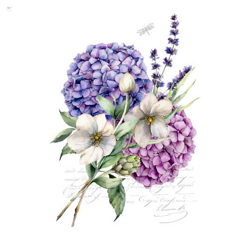 Ti-Flair Szalvéta 33x33 cm 3 Rétegű 20 Lap/Csomag Ramillete De Hortensias