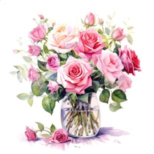   Ti-Flair Szalvéta 33x33 cm 3 Rétegű 20 Lap/Csomag Mazzetto Di Rose Rosa