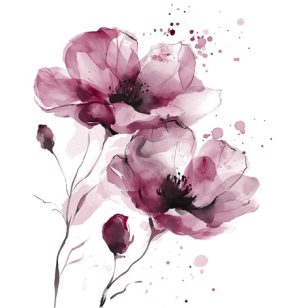   Ti-Flair Szalvéta 33x33 cm 3 Rétegű 20 Lap/Csomag Fiori Delicati Burgundy