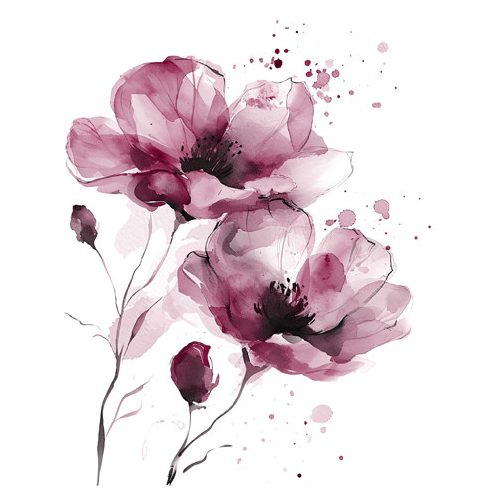 Ti-Flair Szalvéta 33x33 cm 3 Rétegű 20 Lap/Csomag Fiori Delicati Burgundy