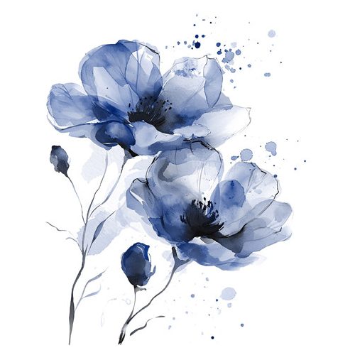 Ti-Flair Szalvéta 33x33 cm 3 Rétegű 20 Lap/Csomag Fiori Delicati Navy