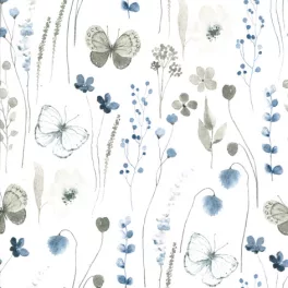   Ti-Flair Szalvéta 33x33 cm 3 Rétegű 20 Lap/Csomag Delicate Flowers With Butterflies Navy