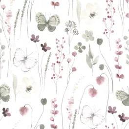   Ti-Flair Szalvéta 33x33 cm 3 Rétegű 20 Lap/Csomag Delicate Flowers With Butterflies Burgundy