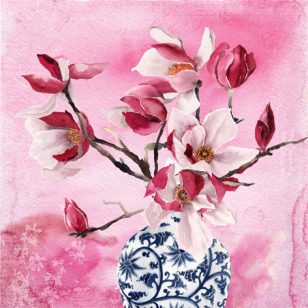   Ti-Flair Szalvéta 33x33 cm 3 Rétegű 20 Lap/Csomag Magnolias En Vase Chinois