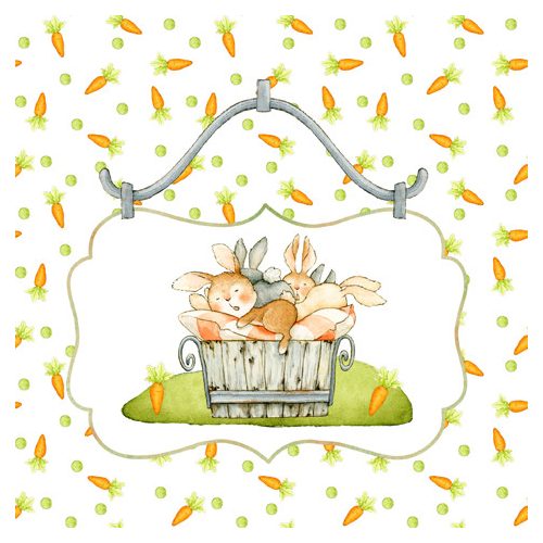 Ti-Flair Szalvéta 33x33 cm 3 Rétegű 20 Lap/Csomag Sleeping Bunnies In Bucket