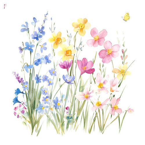 Ti-Flair Szalvéta 33x33 cm 3 Rétegű 20 Lap/Csomag Aiuola Di Primavera
