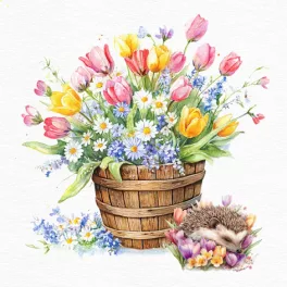   Ti-Flair Szalvéta 33x33 cm 3 Rétegű 20 Lap/Csomag Secchio Pieno Di Primavera