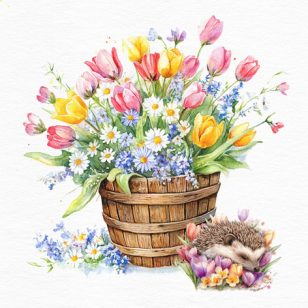   Ti-Flair Szalvéta 33x33 cm 3 Rétegű 20 Lap/Csomag Secchio Pieno Di Primavera