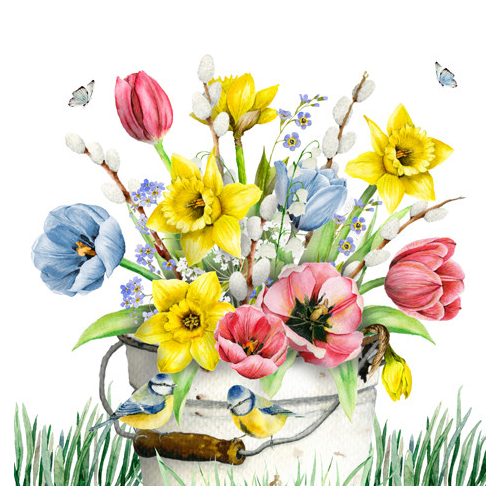 Ti-Flair Szalvéta 33x33 cm 3 Rétegű 20 Lap/Csomag Flores Frescas De Primavera