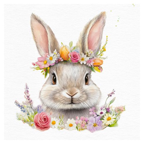 Ti-Flair Szalvéta 33x33 cm 3 Rétegű 20 Lap/Csomag Coniglietto Floreale