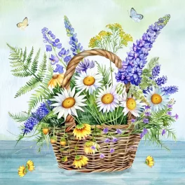   Ti-Flair Szalvéta 33x33 cm 3 Rétegű 20 Lap/Csomag Fleurs Estivales