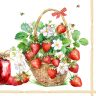   Ti-Flair Szalvéta 33x33 cm 3 Rétegű 20 Lap/Csomag Fraises Dans Une Corbeille