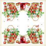 Ti-Flair Szalvéta 33x33 cm 3 Rétegű 20 Lap/Csomag Fraises Dans Une Corbeille