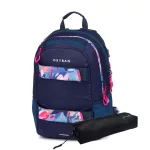 OXY SPORT Hátizsák 24 Liter Flowers Blue Fekete Tolltartóval