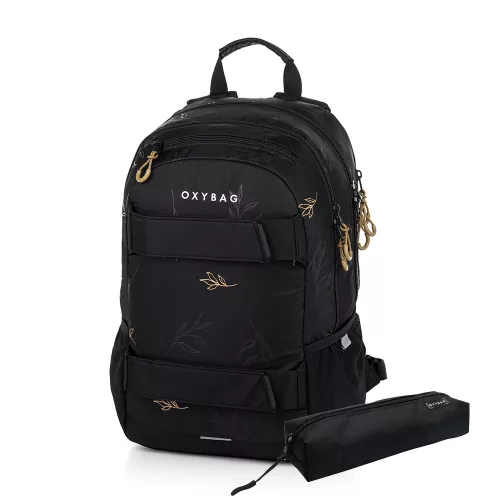 OXY SPORT Hátizsák 24 Liter Flowers Black Fekete Tolltartóval