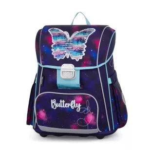   OXY PREMIUM Merevfalú Iskolatáska 27 Liter Butterfly Purple