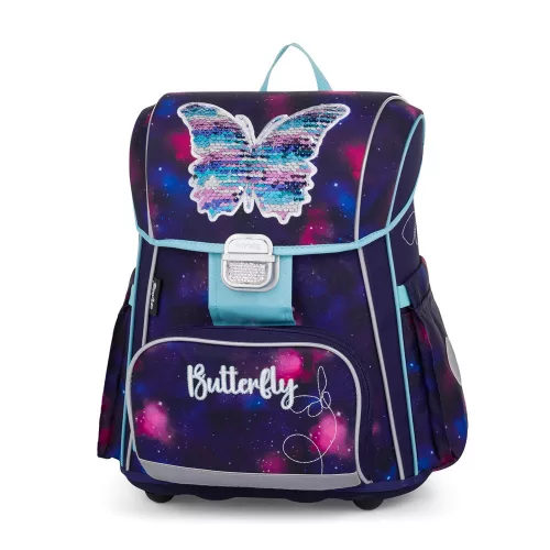 OXY PREMIUM Merevfalú Iskolatáska 27 Liter Butterfly Purple