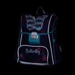 OXY PREMIUM Merevfalú Iskolatáska 27 Liter Butterfly Purple