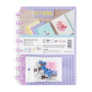   OXY BAG Füzet A/5 Keményfedeles 80 Lapos Vonalas Építőkockás Lila