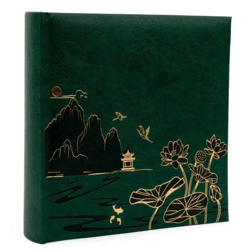 Gedeon Fotóalbum 22x22 cm Könyvkötésű 200 Darab 10x15 cm-es Fotóhoz Lotus Zöld