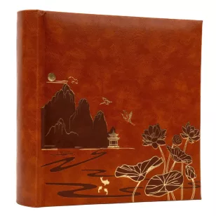   Gedeon Fotóalbum 22x22 cm Könyvkötésű 200 Darab 10x15 cm-es Fotóhoz Lotus Barna