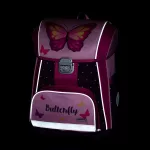 OXY PREMIUM Merevfalú Iskolatáska 27 Liter Butterfly Pink