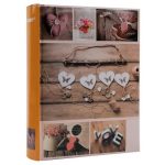 Fotóalbum 19x25 cm Könyvkötésű 200 Darab 10x15 cm-es Fotóhoz Narancs