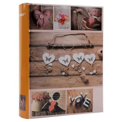 Fotóalbum 19x25 cm Könyvkötésű 200 Darab 10x15 cm-es Fotóhoz Narancs