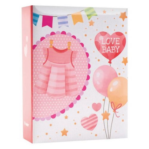 Baba Fotóalbum 11,5x14,5 cm 100 Darab 10x15 cm-es Fotóhoz Rózsaszín