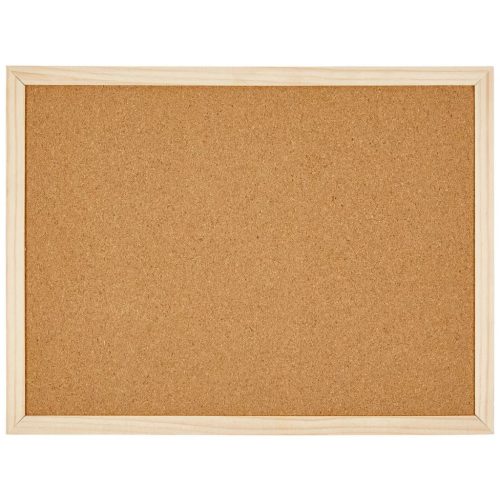 OfficeArt Parafatábla 40x60 cm Natúr Kezeletlen Fenyőfa Kerettel Préselt Parafából Tartós Rugalmas Felület Formaldehid-Mentes