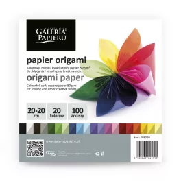Origami Papír 80 gramm 20x20 cm 20 Szín 100 Ív/Csomag