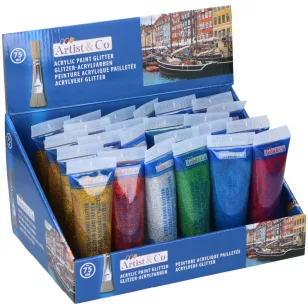 Artist&Co Akrilfesték 75ml Csillámos Vegyes Színek