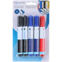   Topwrite Permanent Marker Készlet 5 Darabos Különböző Színekkel