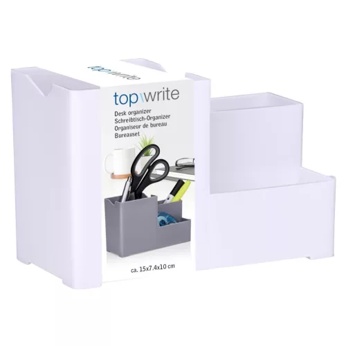 Topwrite Asztali Írószertartó 15x7x10 cm Négyzetes Fehér