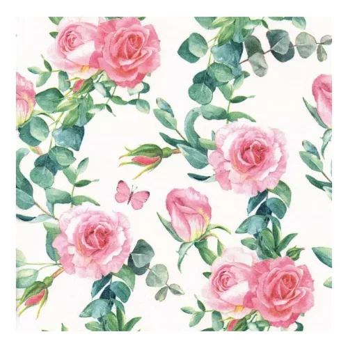 Ti-Flair Szalvéta 33 x 33 cm 3 Rétegű 20 Lap/Csomag Zarcillos de Rosa