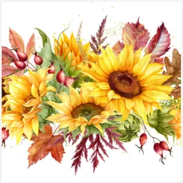   Ti-Flair Szalvéta 33 x 33 cm 3 Rétegű 20 Lap/Csomag Girasoli Autunnali