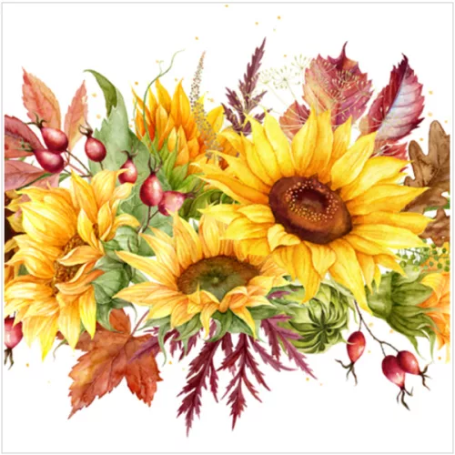 Ti-Flair Szalvéta 33 x 33 cm 3 Rétegű 20 Lap/Csomag Girasoli Autunnali