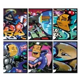  Nebulo Füzet Tűzött A/4 Vonalas 81-40 40 Lapos Graffiti Vegyes Mintákban