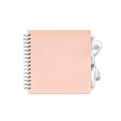 Papírgaléria Scrapbook Fotóalbum 20,5x20,5 cm 35 Lapos Spirálos Selyemfényű Rózsaszín