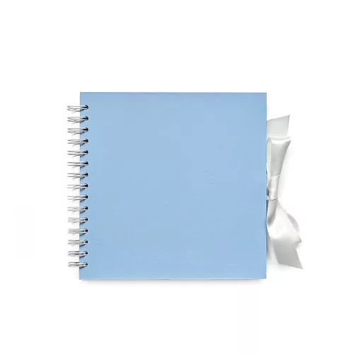 Papírgaléria Scrapbook Fotóalbum 20,5x20,5 cm 35 Lapos Spirálos Selyemfényű Kék