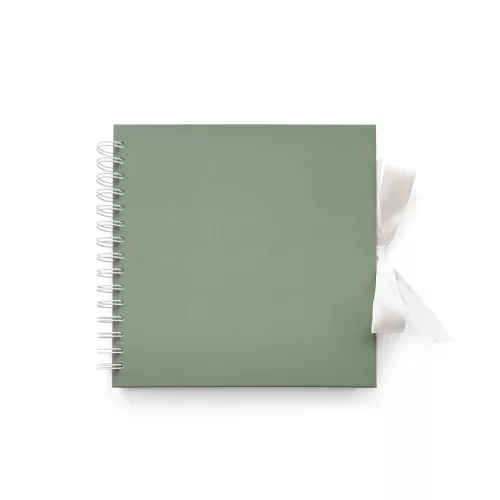 Papírgaléria Scrapbook Fotóalbum 20,5x20,5 cm 35 Lapos Spirálos Selyemfényű Zöld