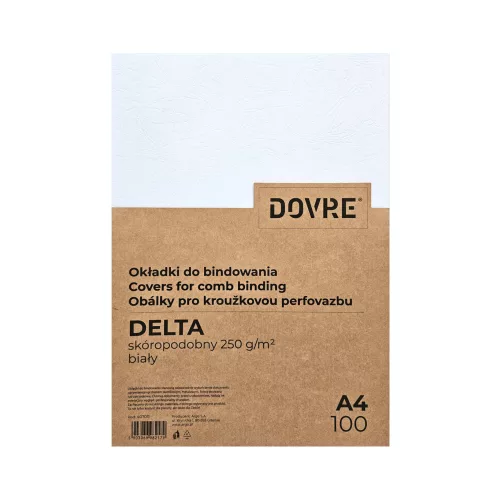 Dovre Delta Spirál Hátlap A/4 Bőrhatású 100 Darab/Csomag Fehér