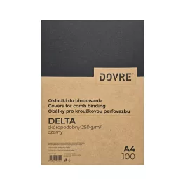   Dovre Delta Spirál Hátlap A/4 Bőrhatású 100 Darab/Csomag Fekete