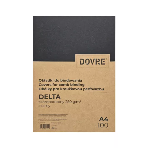 Dovre Delta Spirál Hátlap A/4 Bőrhatású 100 Darab/Csomag Fekete