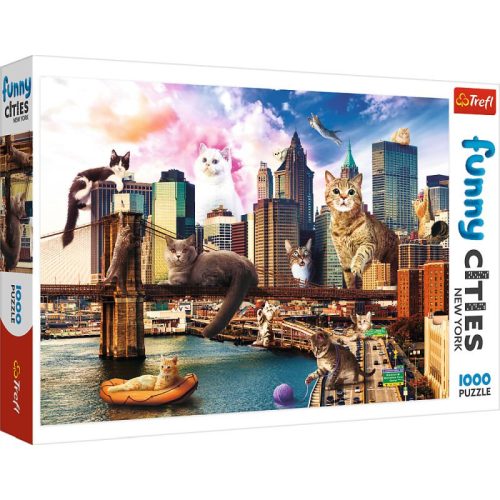 Trefl Puzzle Crazy City Macskák New Yorkban 1000 Darabos