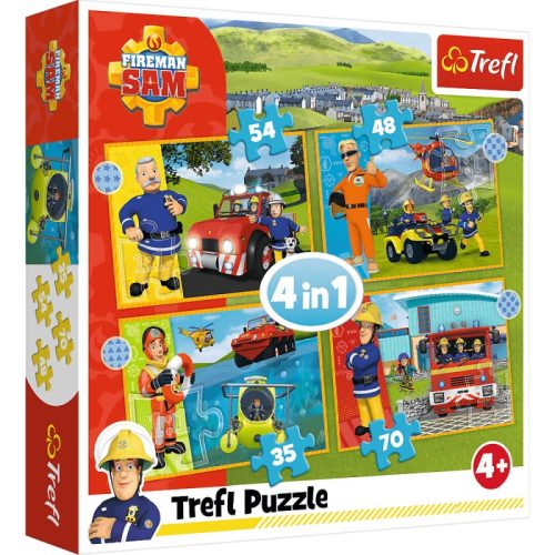 Trefl Puzzle 4in1 Sam A Bátor Tűzoltó
